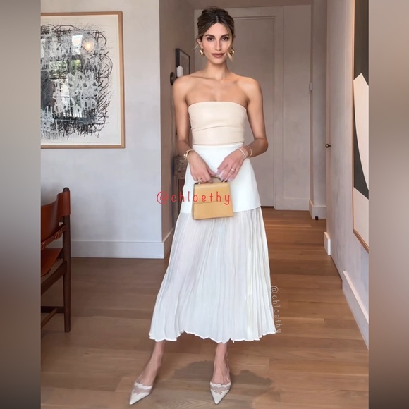 Zara MIXED PLEATED KNIT SKIRT - Picture 10 of 15